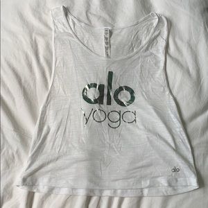 White Alo muscle tank